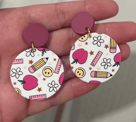 Teacher Spring Post Dangle Earrings